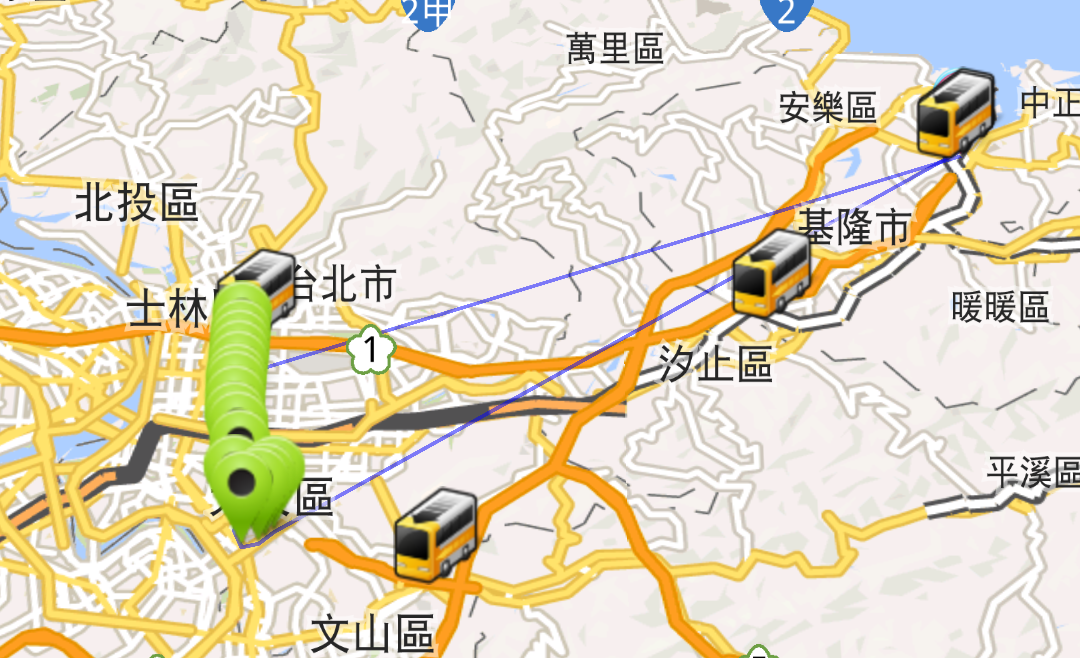 首都客運路線圖 台北